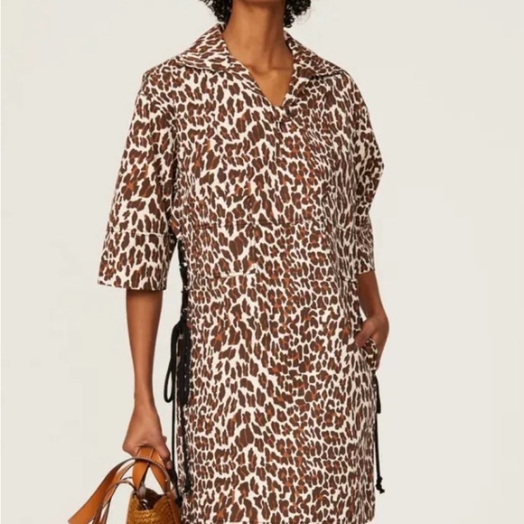 Tory Burch Brown and White Mini Dress - Picture 1 of 5